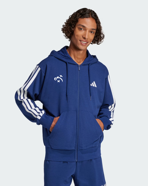 Felpa con cappuccio Essentials 3-Stripes French Terry Full-Zip